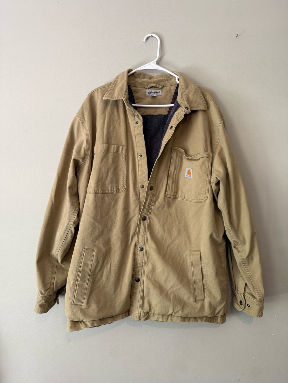 Carhartt Tan Chore Coat Work Jacket with Blanket Lining